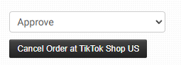 Approve or reject controls for a TikTok Shop cancellation request