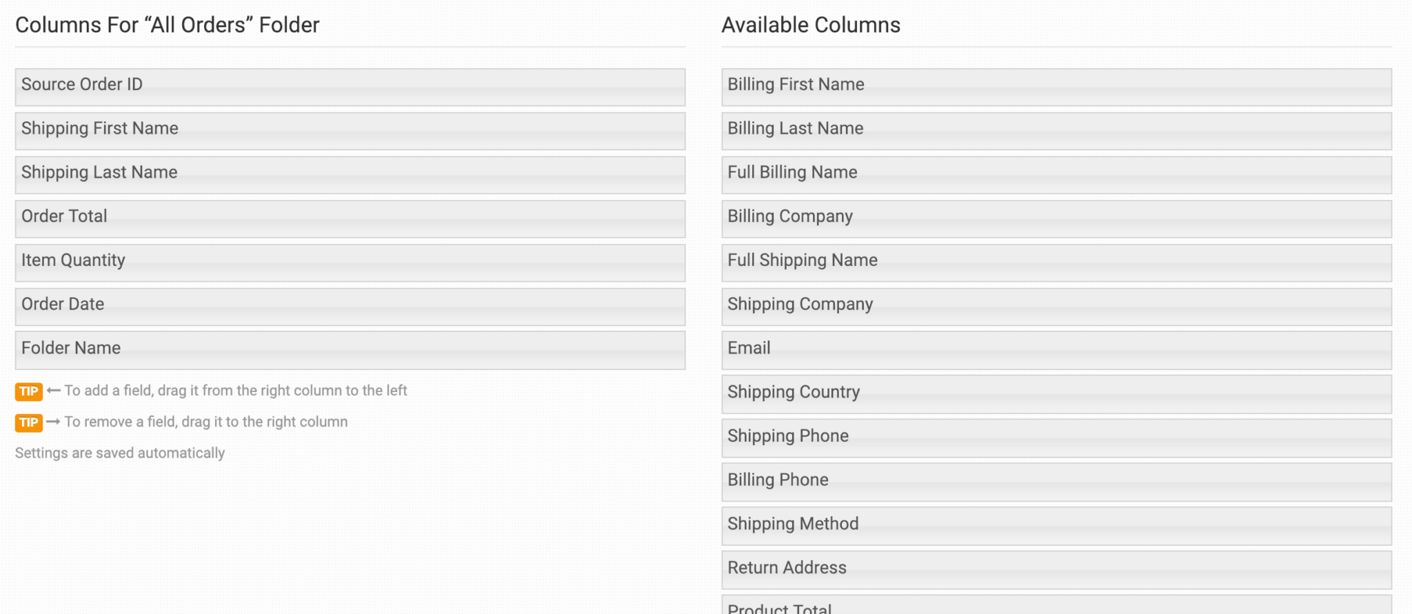How to Customize Folder Columns - Order Desk Knowledge Base