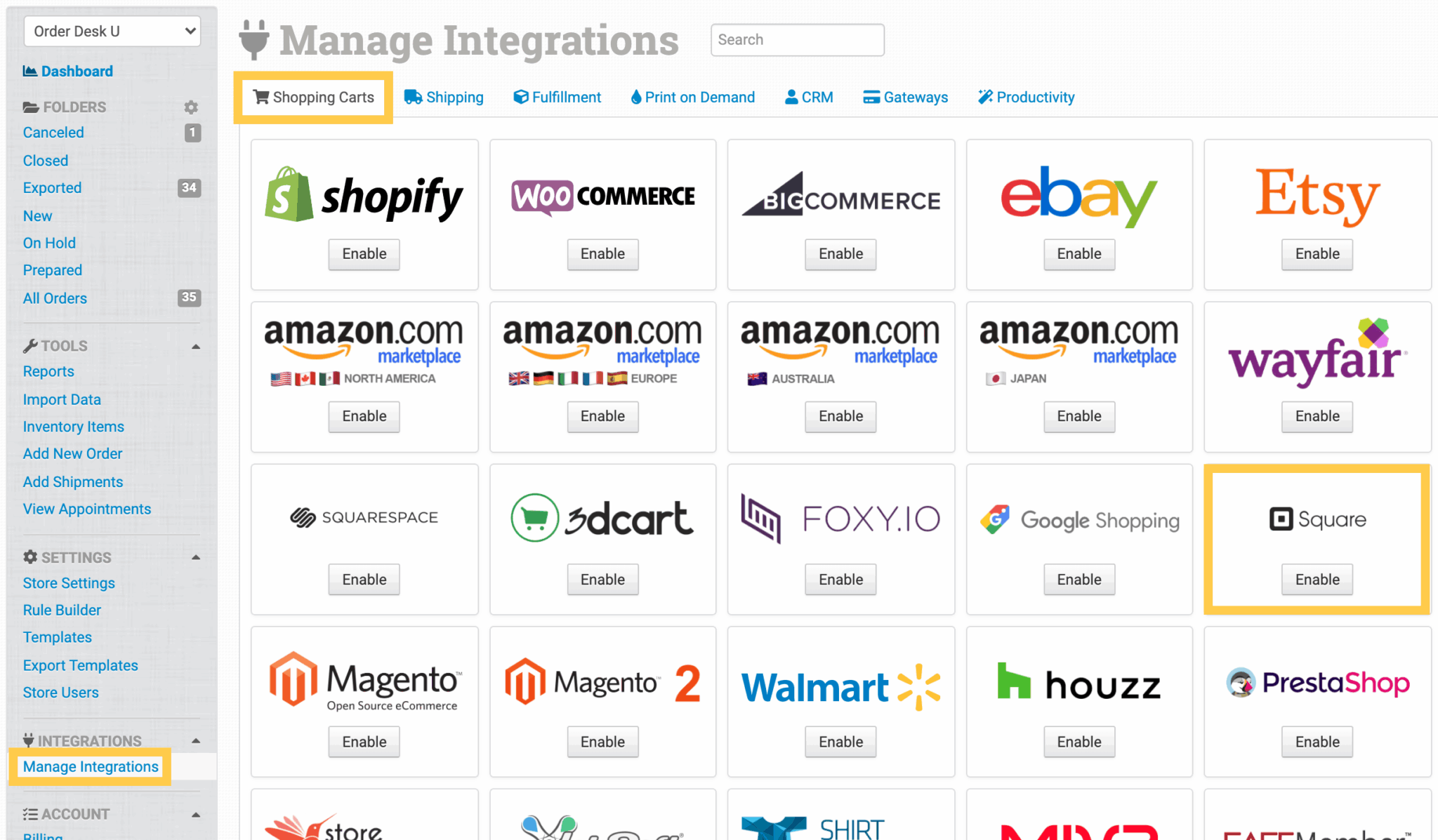 Square Integration - Order Desk Knowledge Base